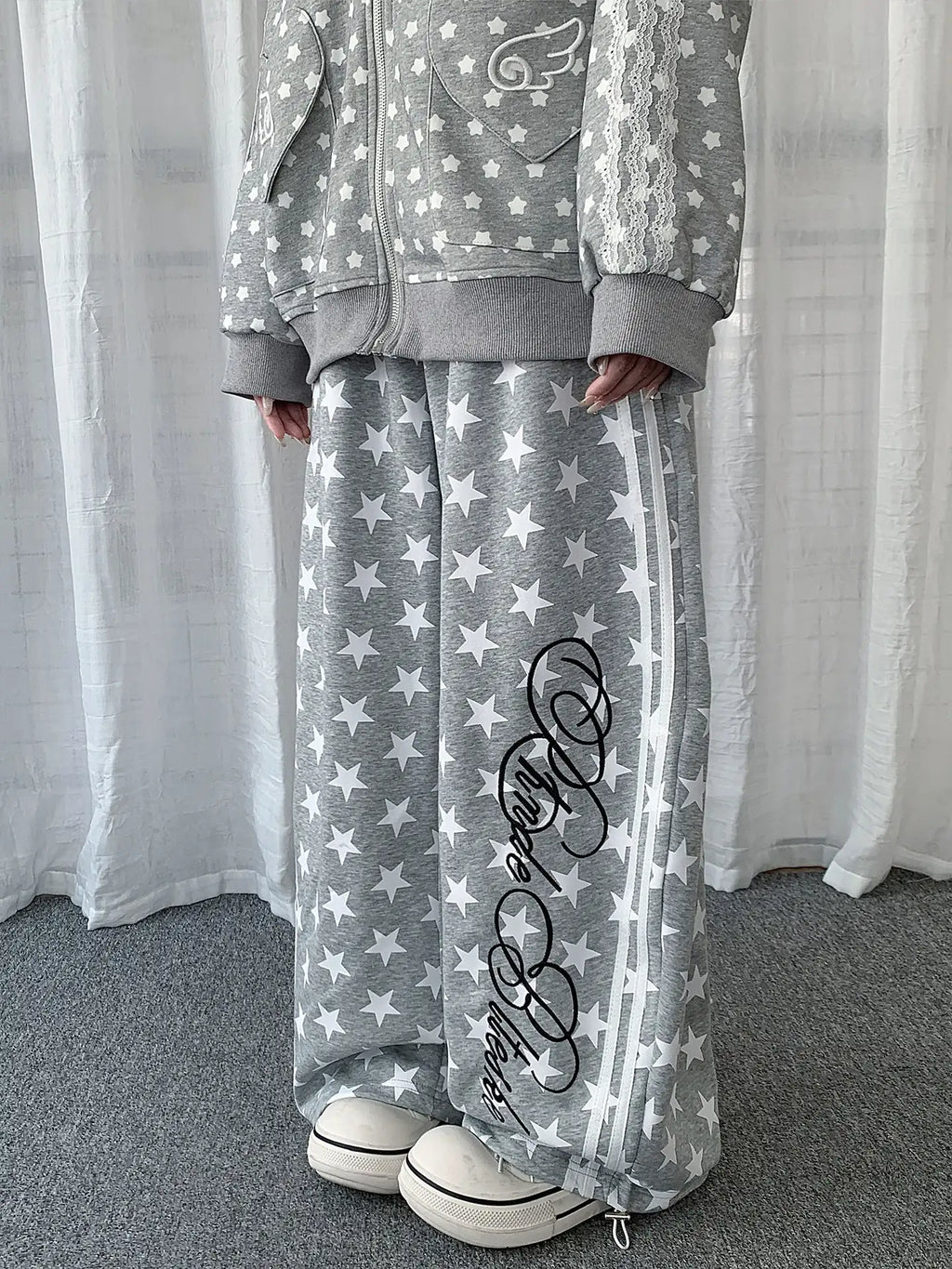 Allover Star Stripe Barrel Sweatpants oliviroa オリヴィオラ