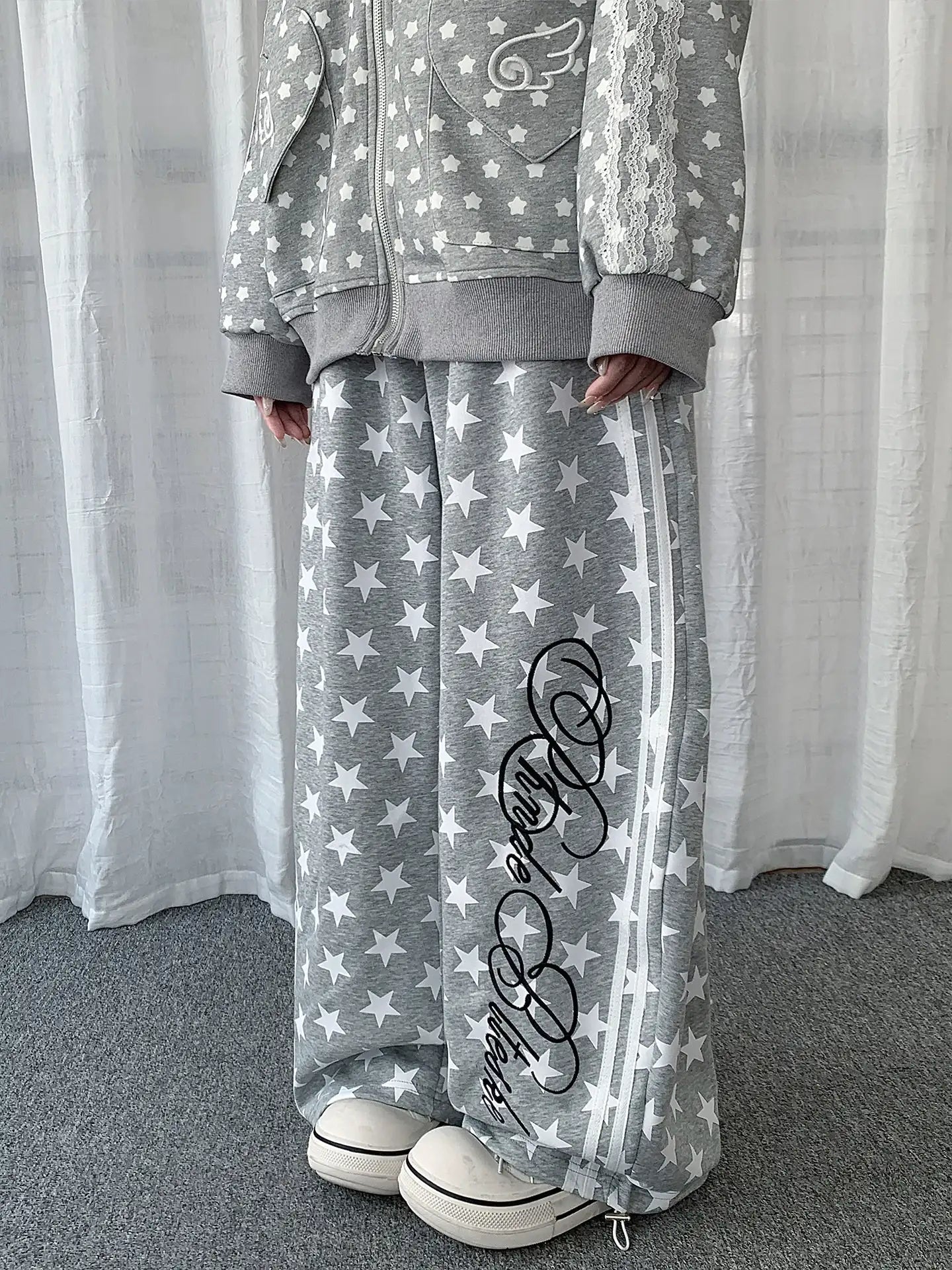 Allover Star Stripe Barrel Sweatpants oliviroa オリヴィオラ