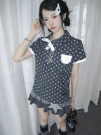 Allover Star Asymmetric Polo Tee OL2388