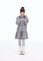 Pony Graphic Long Hooded Sweatshirt Dress OL2398