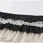 Plaid Lace Wrap Skirt OLA037