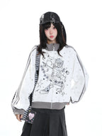 Stand Collar Zip Hoodie Jacket oliviroa オリヴィオラ