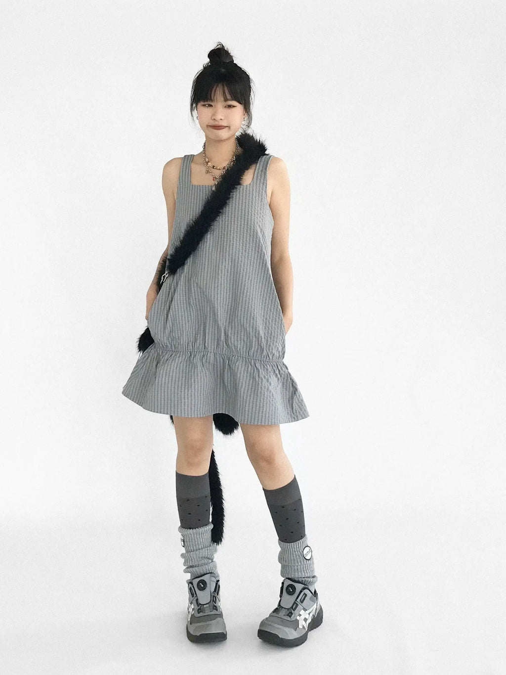 Ruffle Square Neck Dress OL2353