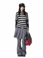 Star Stripe Patchwork Knit Cardigan OL2408
