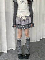 Y2K Star Polka Dot Layered Skirt   OL2245