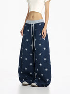 Star Print Wide Leg Sweatpants oliviroa オリヴィオラ