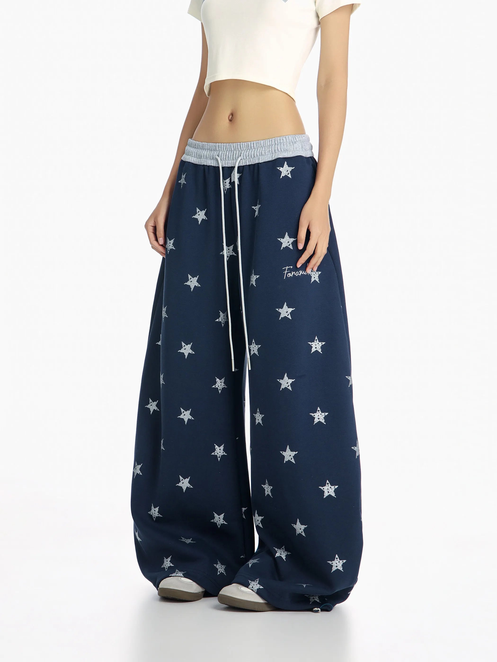 Star Print Wide Leg Sweatpants oliviroa オリヴィオラ
