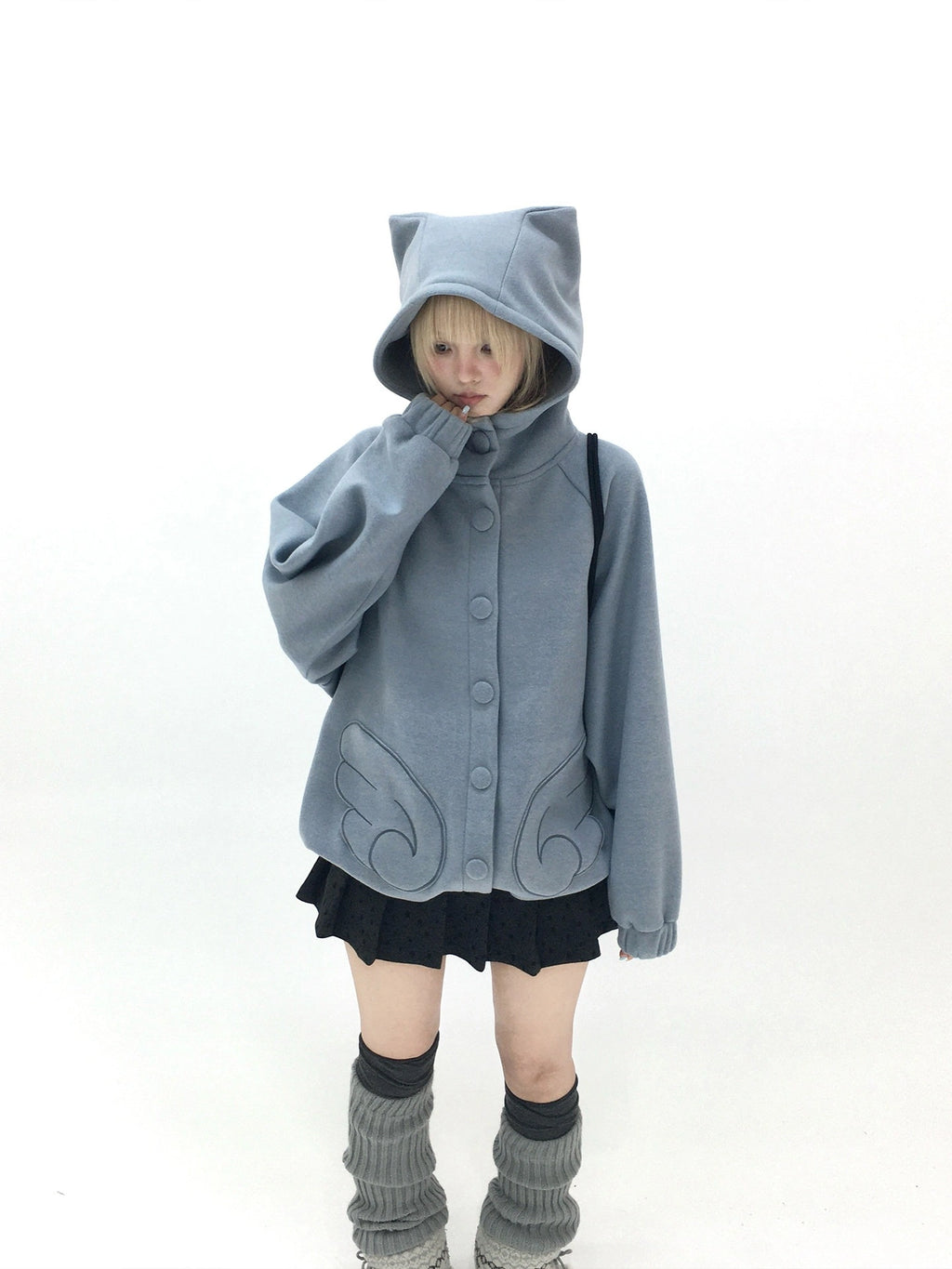 Cat Ear Wing Pocket Hooded Jacket OL2483