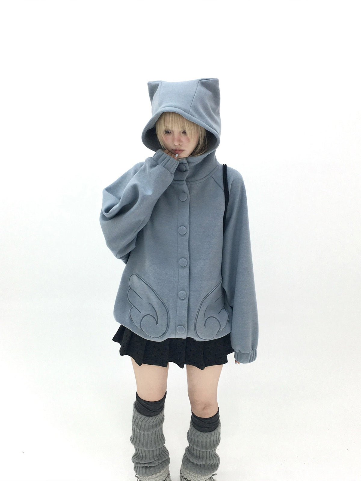 Cat Ear Wing Pocket Hooded Jacket OL2483