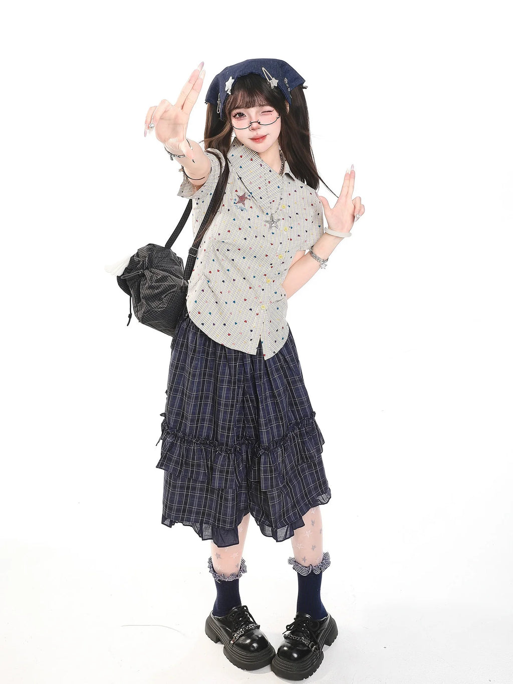 Vintage Plaid Collared Shirt OL2337