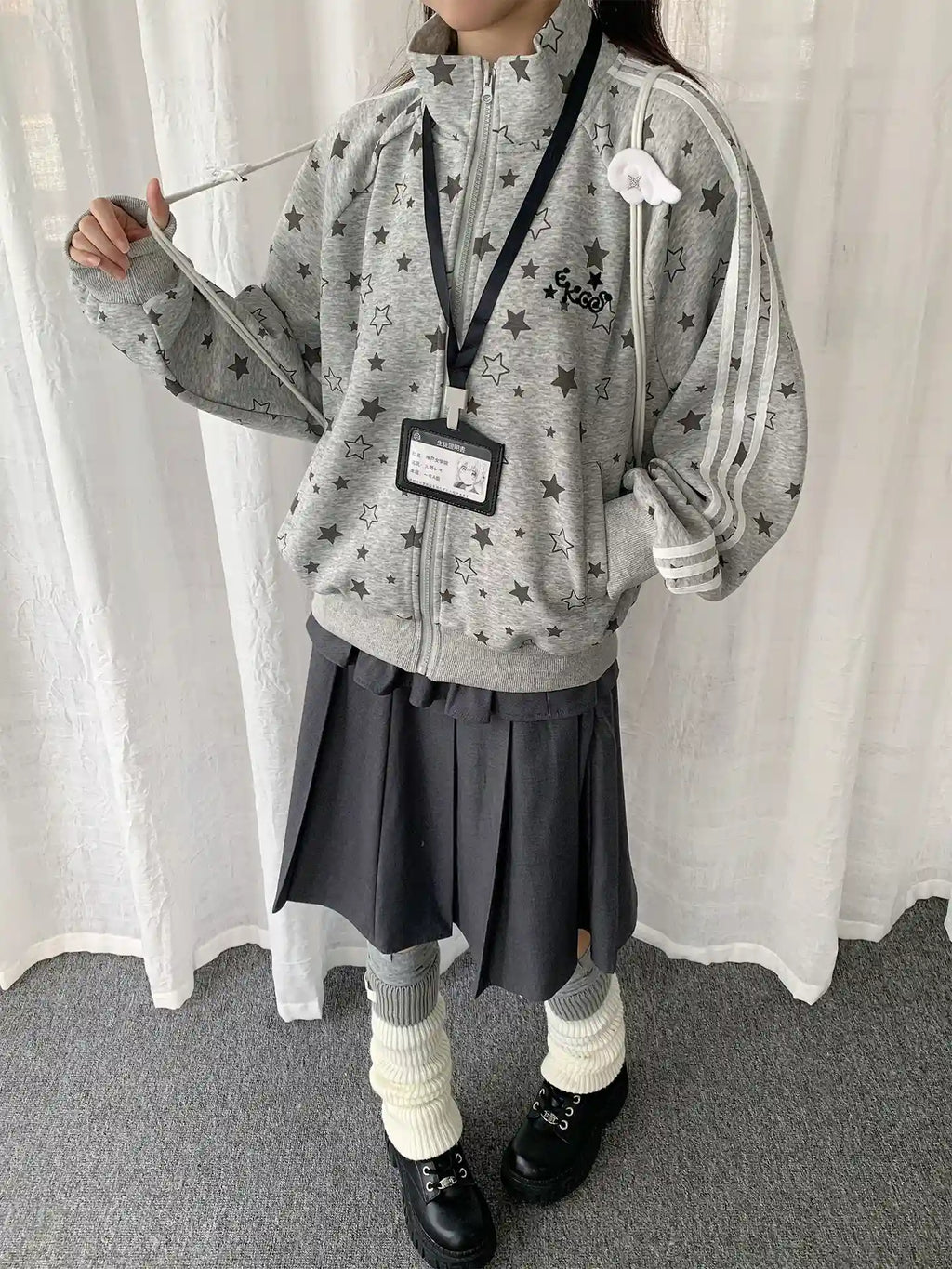 Y2K Star Oversized Sweatshirt   OL2243