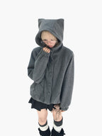 Cat Ear Wing Pocket Hooded Jacket oliviroa オリヴィオラ