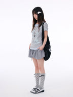 Polka Dot Contrast Layered Tee OL2401