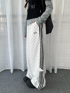 Polka Dot Stripe Wing Sweatpants   OL2242