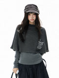 High Neck Cape Layered Long Sleeve Tee oliviroa オリヴィオラ