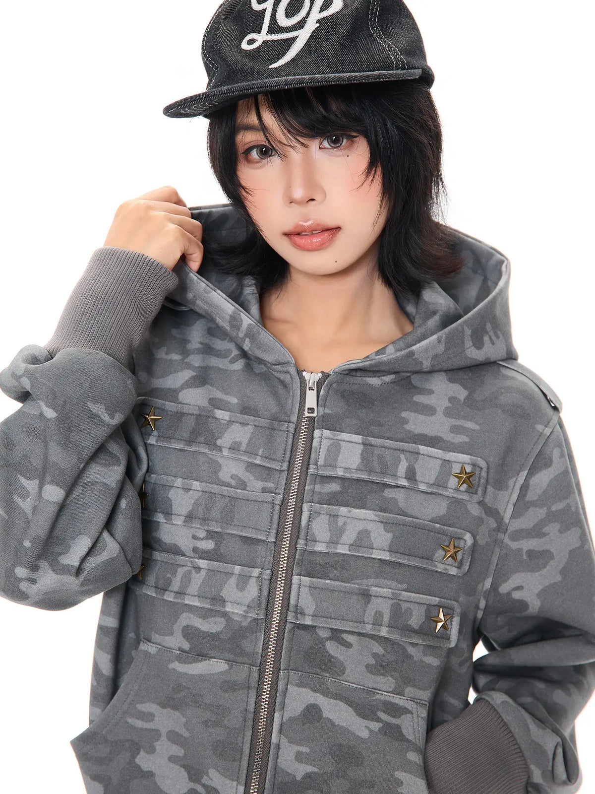 Napoleon Star Stud Cropped Hoodie oliviroa オリヴィオラ