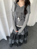 Y2K Layered Stripe Slim Fit Top   OL2244