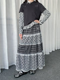 Lace Trim Polka Dot Tiered Midi Skirt oliviroa オリヴィオラ