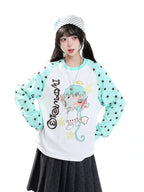 Cartoon Contrast 긴팔 티셔츠 OL2431