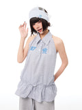 Relaxed Checkered Halter Top oliviroa オリヴィオラ