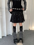 Y2K Star Print Pleated Skirt   OL2238