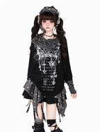Gothic Stripe Layered Long Sleeve T Shirt oliviroa オリヴィオラ