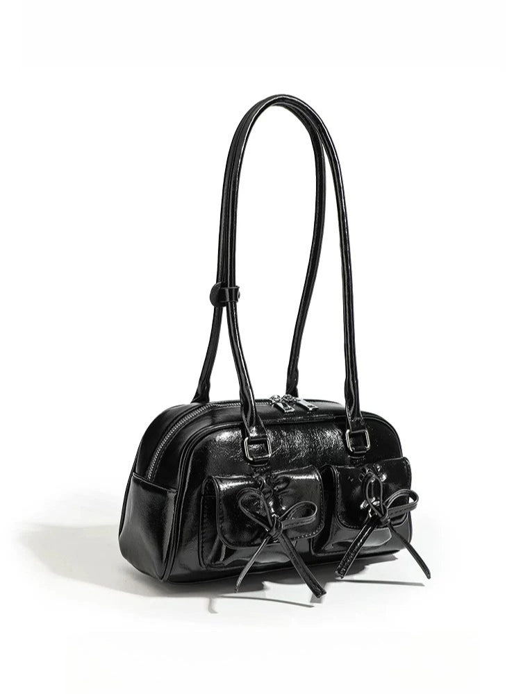 Bow Detail Bowling Shoulder Bag oliviroa オリヴィオラ