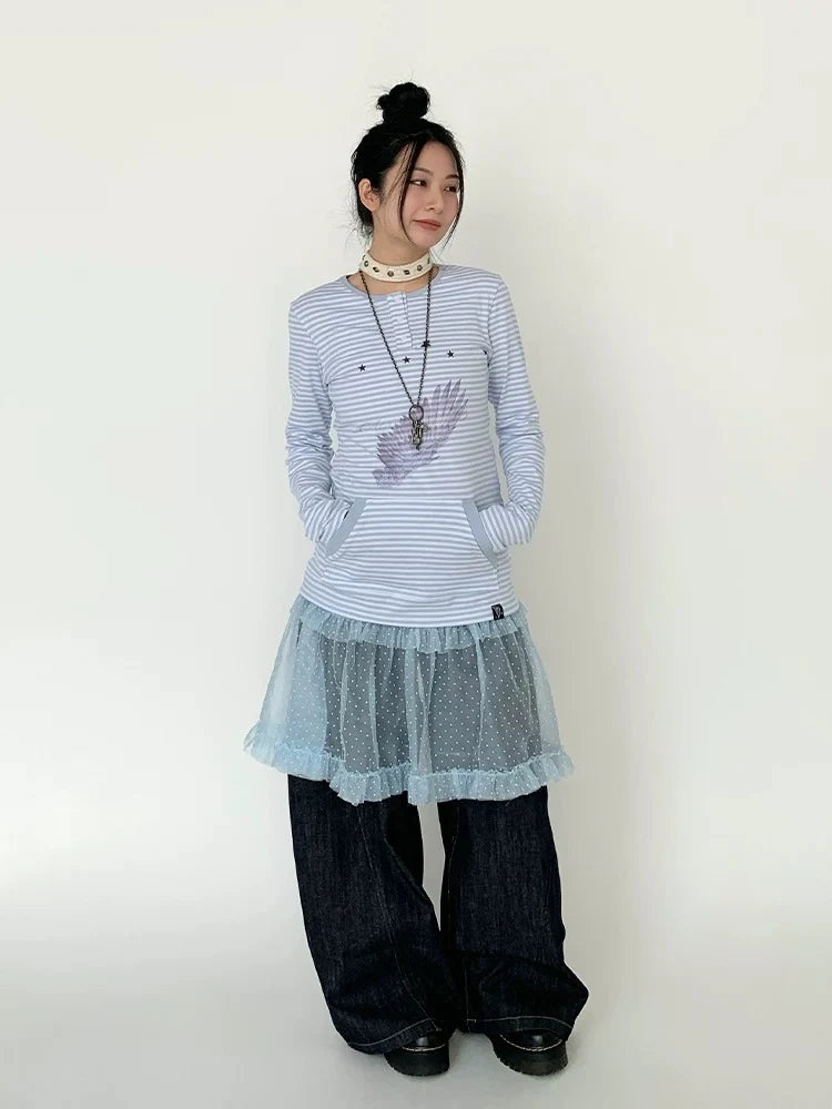 Snow Lace Dot Ruffle Layered Skirt OL2301