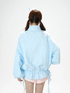 Star Print Zip Up Hoodie OL2375