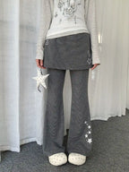 Y2K Striped Layered Flare Pants   OL2240