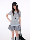 Polka Dot Contrast Layered Tee oliviroa オリヴィオラ