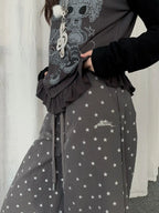 Vintage Star Print Pleated Cargo Pants OL2289