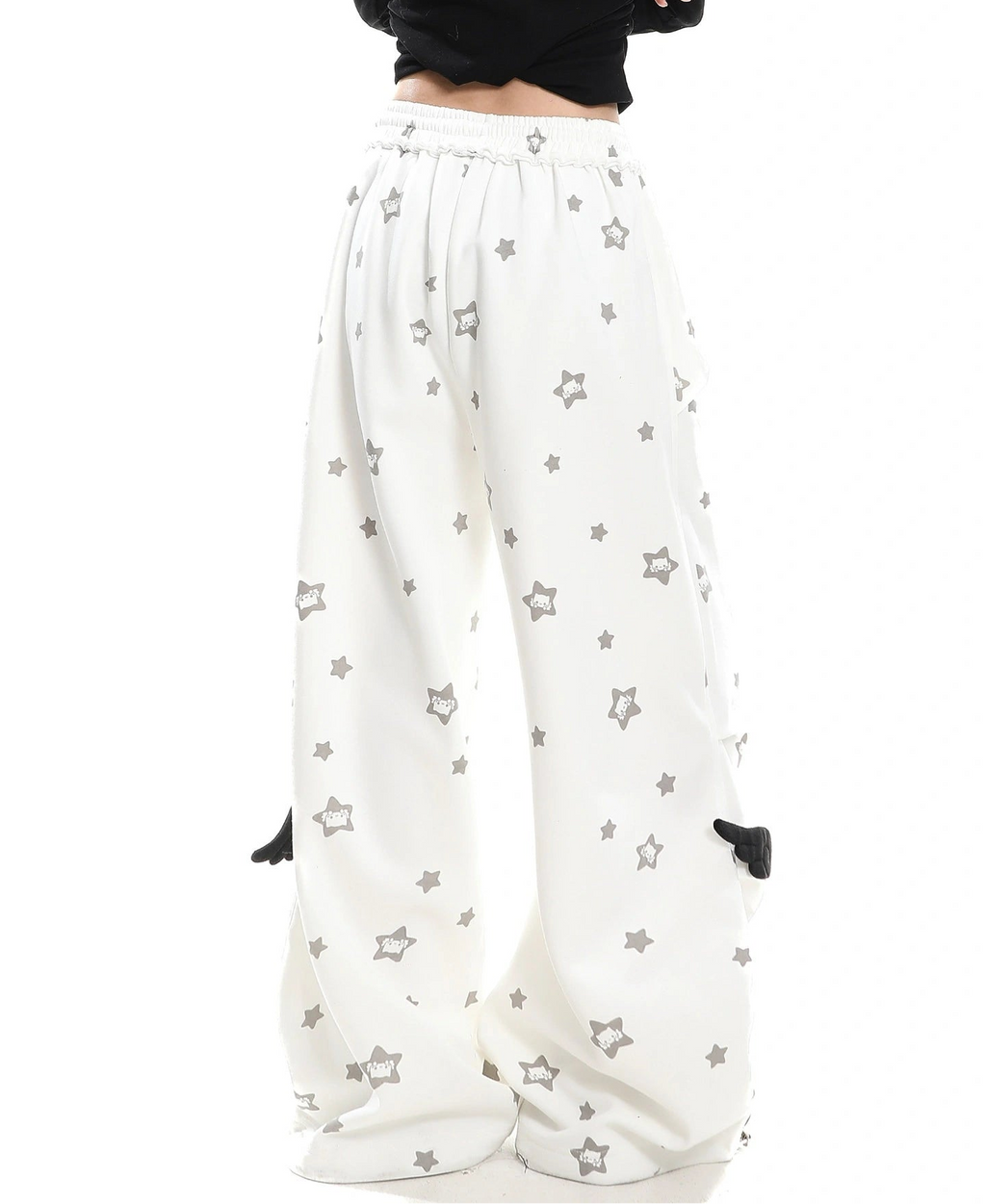 Star Print Wide Leg High Waist Relaxed Pants OL2247