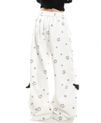 Star Print Wide Leg High Waist Relaxed Pants OL2247