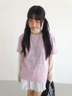 Galaxy Stripe Colorblock Tee OL2298