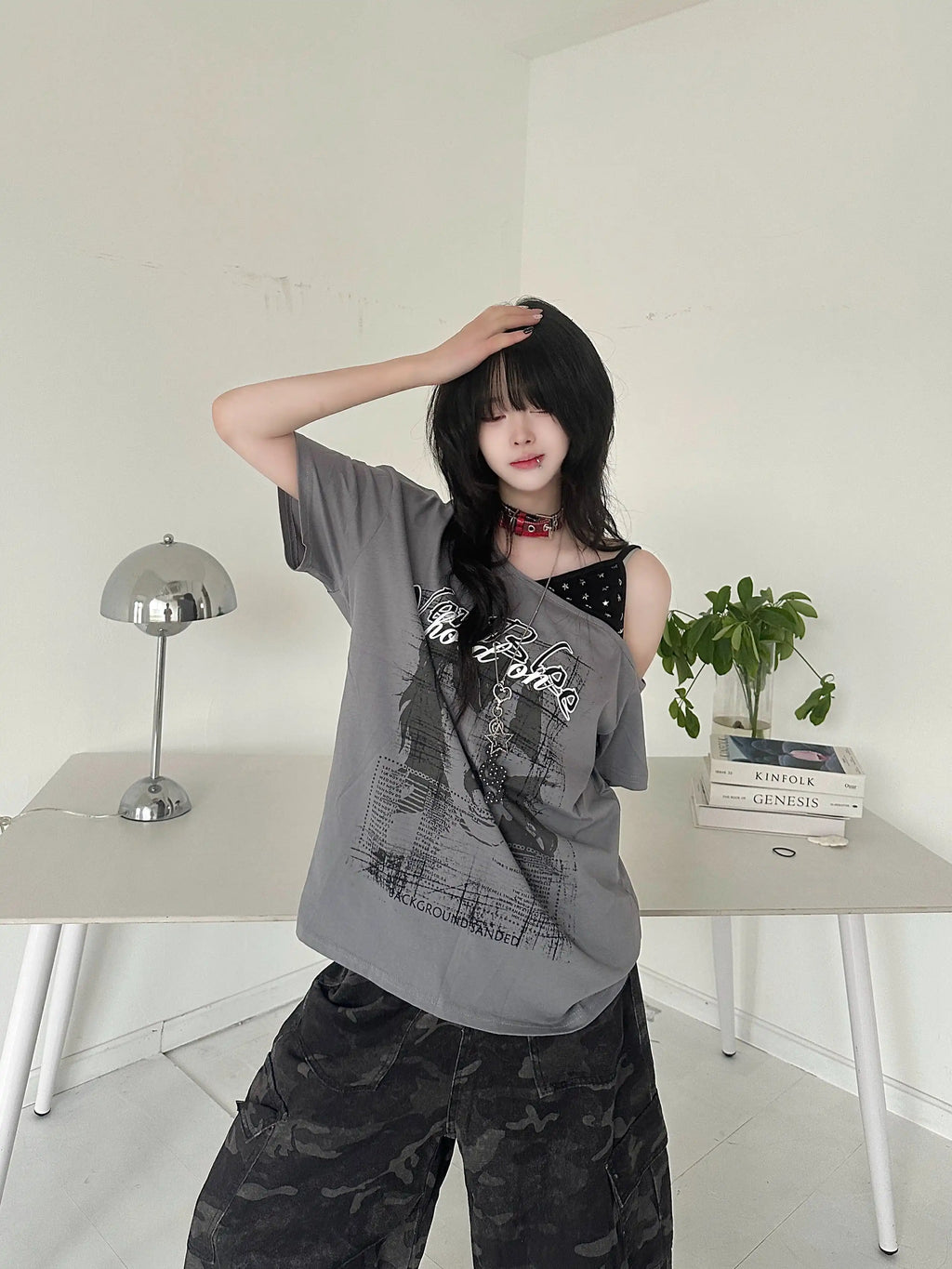 Vintage Off Shoulder Tee OL2346