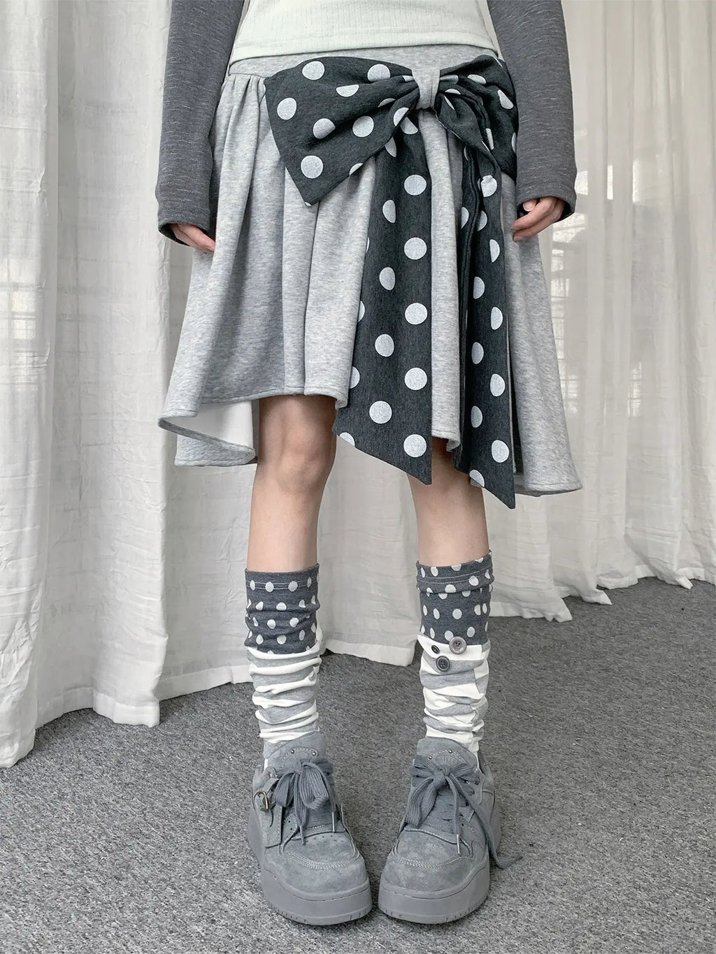 Polka Dot Stripe Leg Warmers OLA030