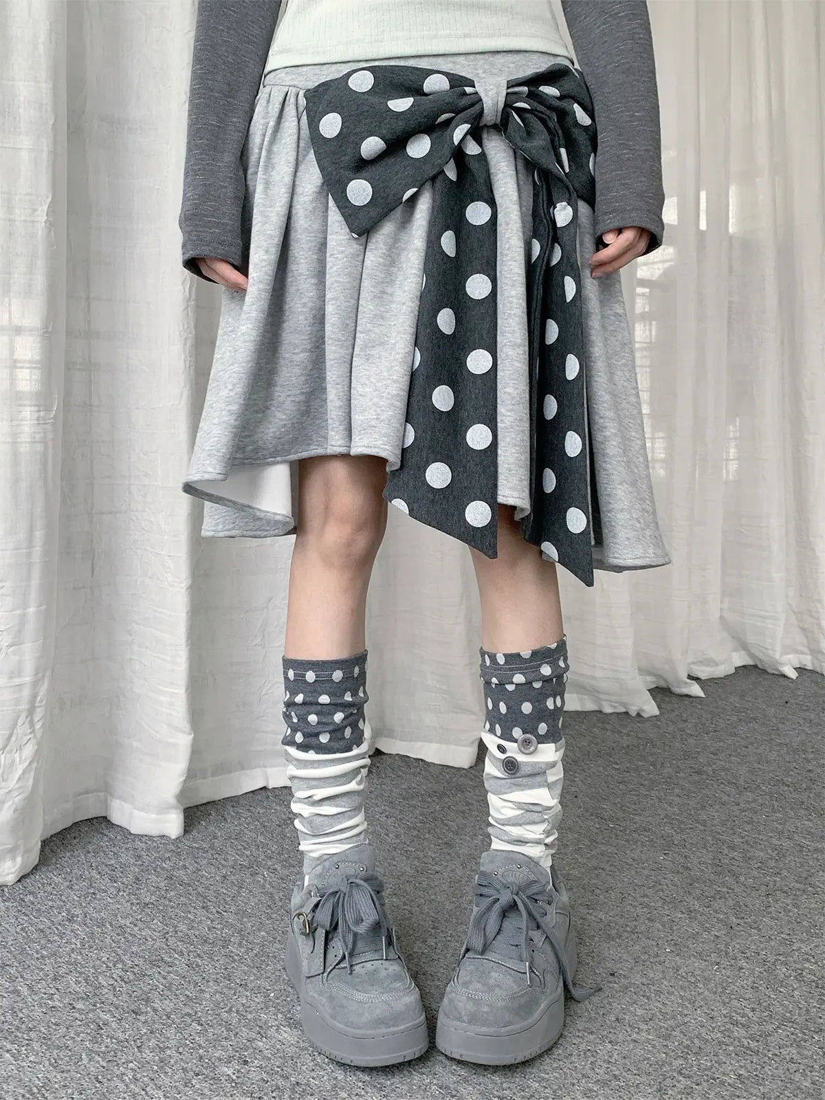 Polka Dot Stripe Leg Warmers OLA030