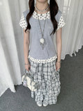 Polka Dot Ruffle Layered Tee oliviroa オリヴィオラ