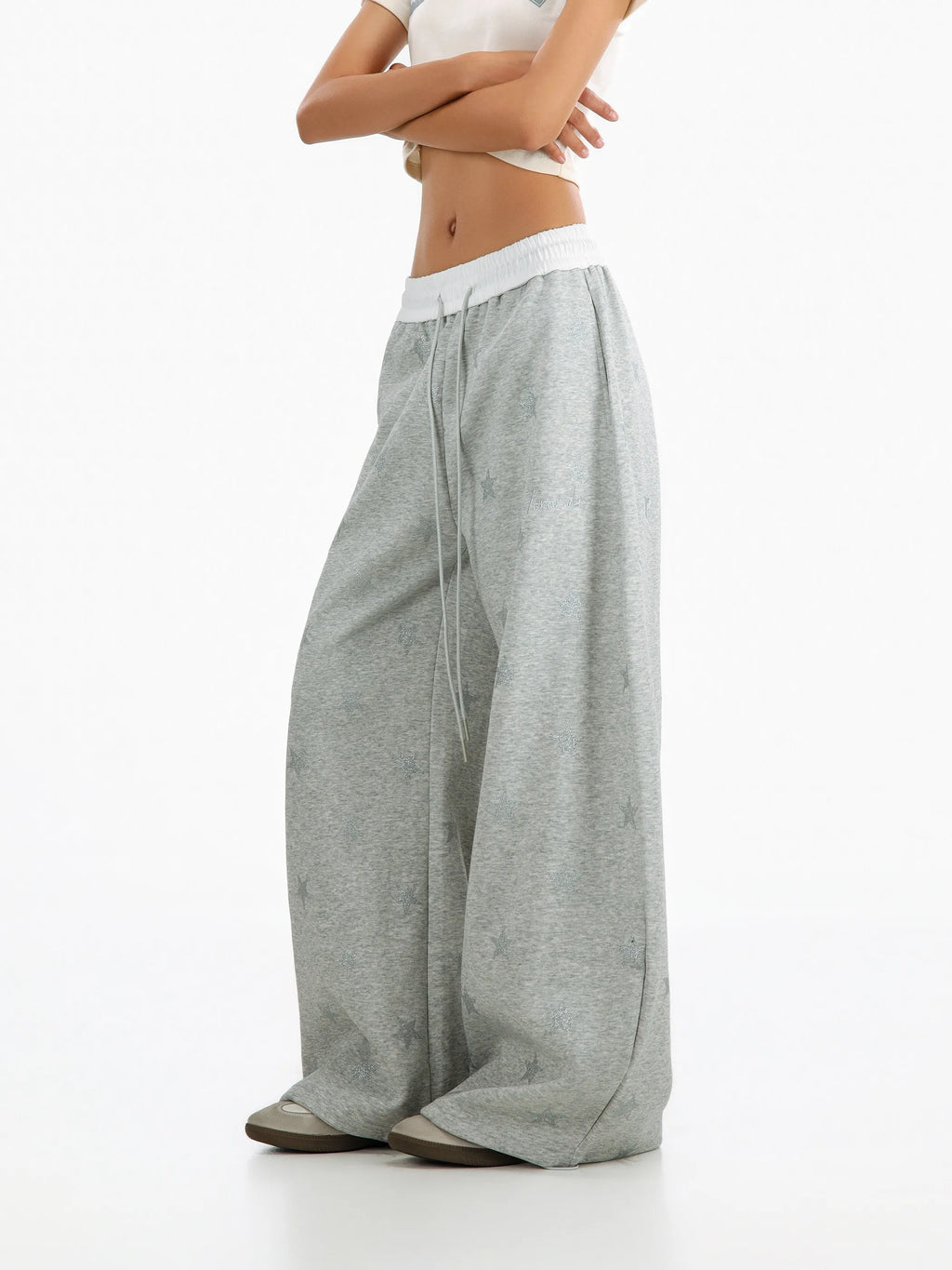 Star Print Wide Leg Sweatpants OL2369