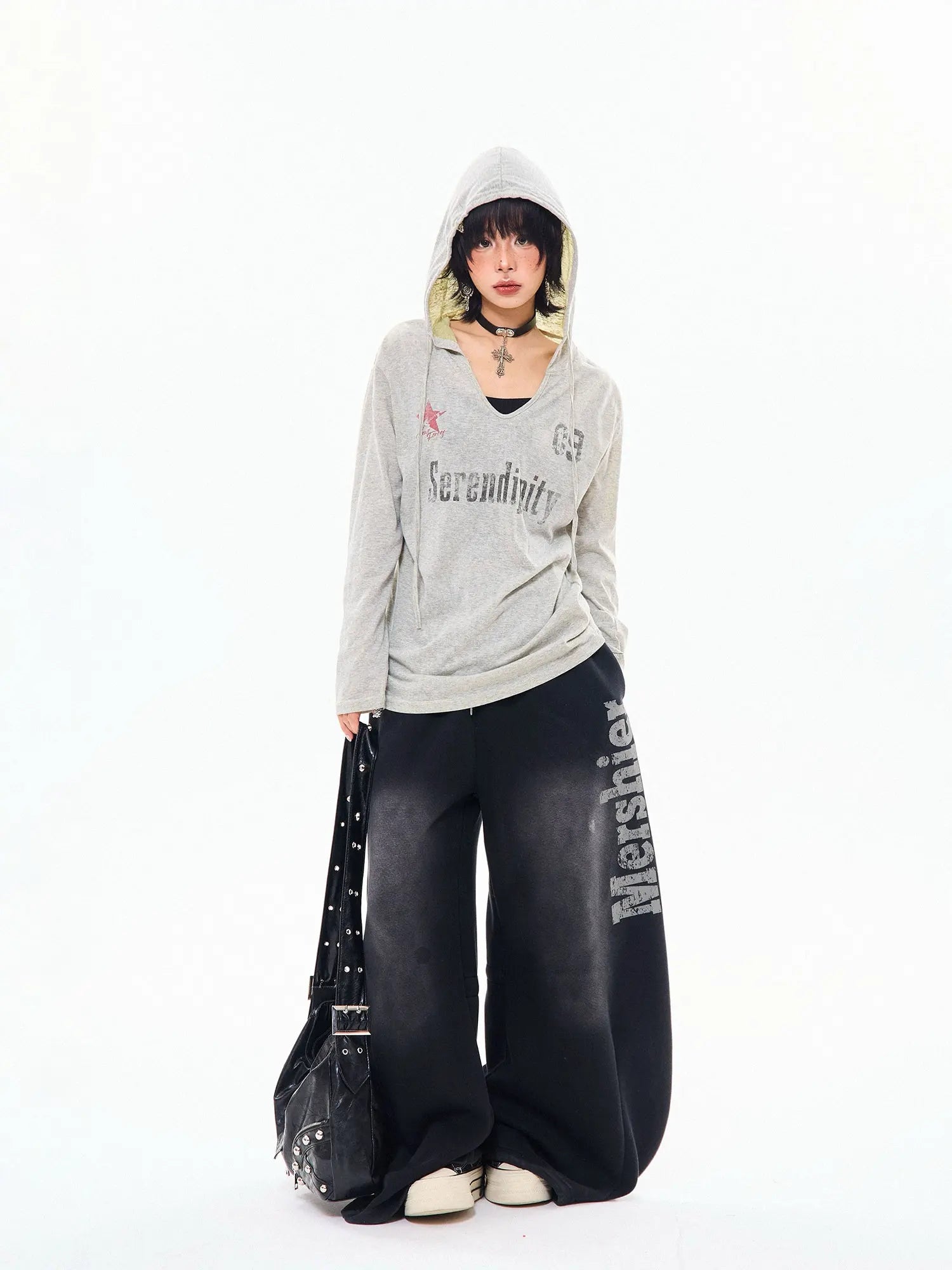 Vintage Letter Print Hooded Lightweight Tee OL2271