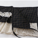 Plaid Lace Wrap Skirt OLA037