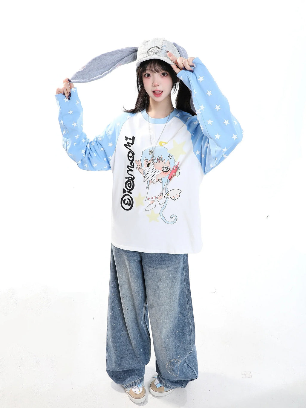 Cartoon Contrast 긴팔 티셔츠 OL2431