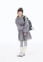 Pony Graphic Long Hooded Sweatshirt Dress OL2398