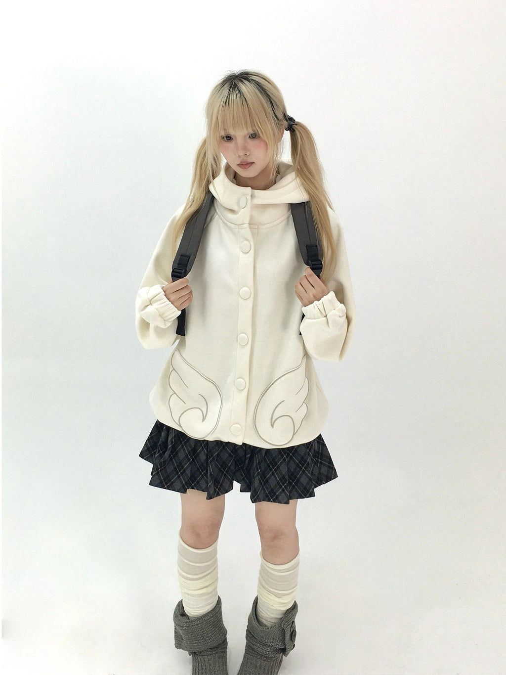 Cat Ear Wing Pocket Hooded Jacket OL2483