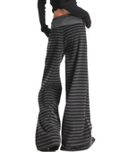 Black Stripe Wide Leg Pants OL2338