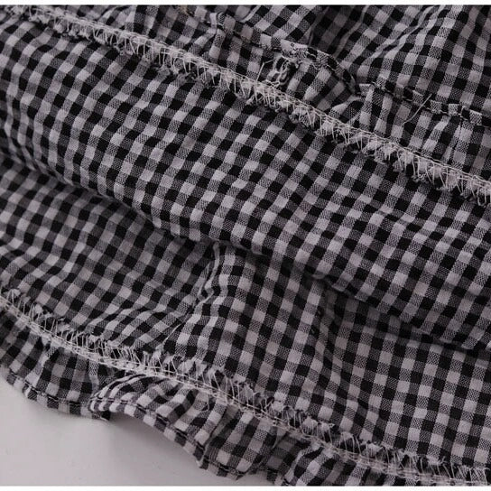 Plaid Tiered Ruffle Wrap Skirt OLA036