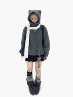 Cat Ear Wing Pocket Hooded Jacket oliviroa オリヴィオラ