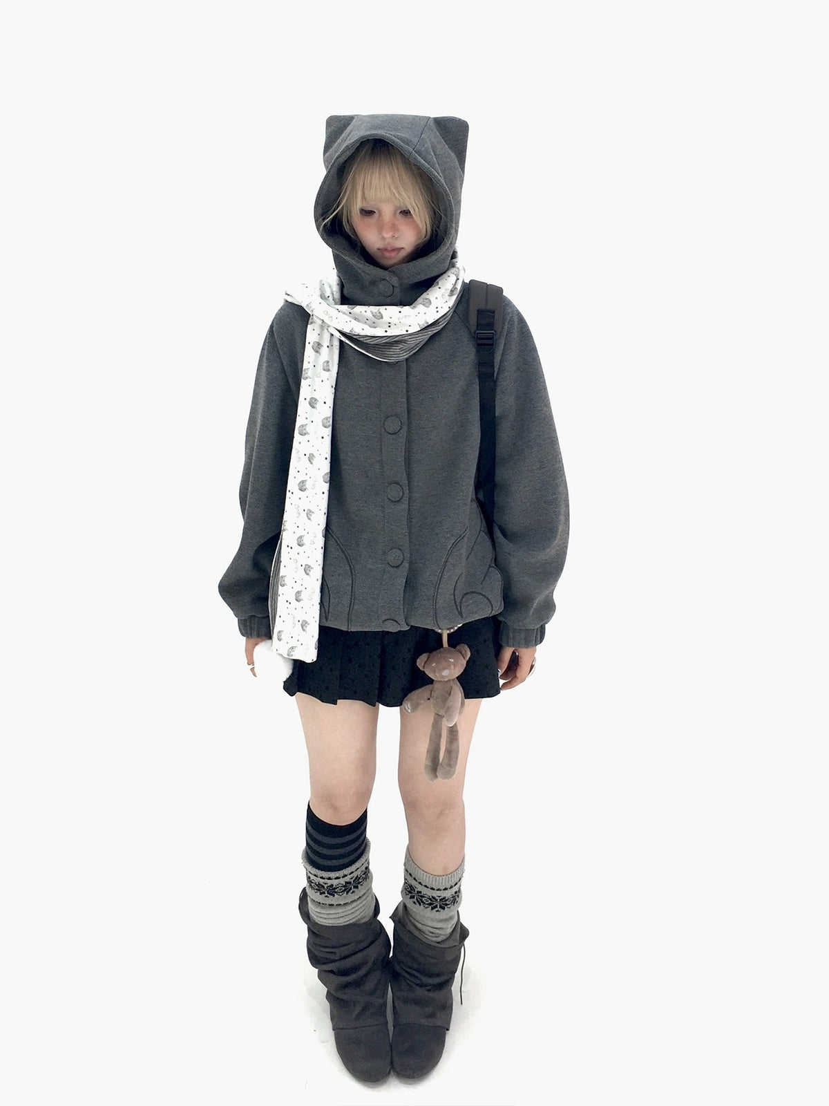 Cat Ear Wing Pocket Hooded Jacket oliviroa オリヴィオラ