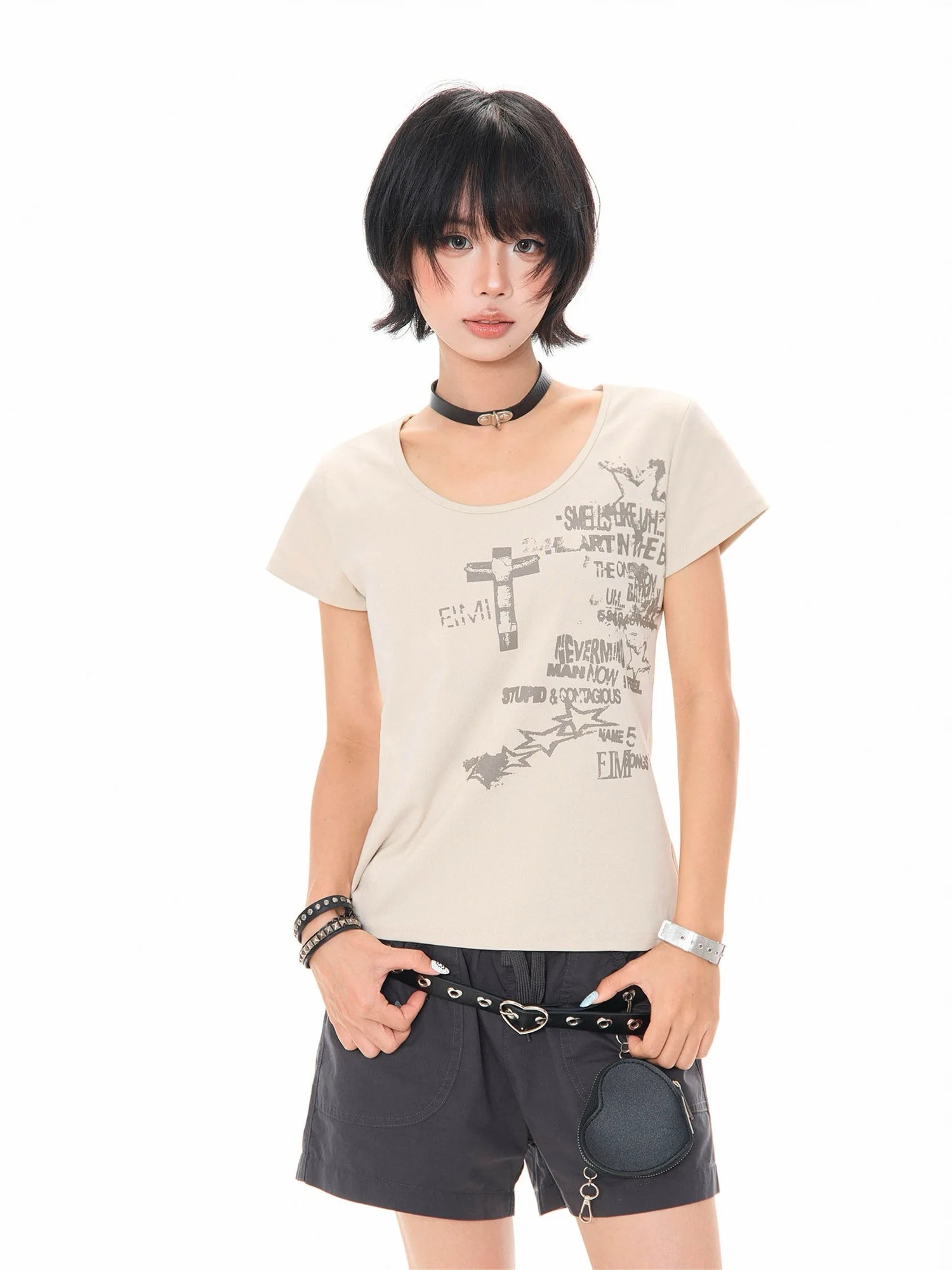 Vintage Letter Print T Shirt OL2339